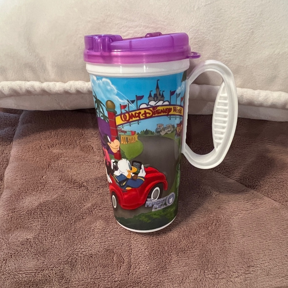 Disney World Travel Mug with Purple Lid